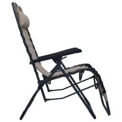 Chaise pliable de terrasse Taupe Textilène 