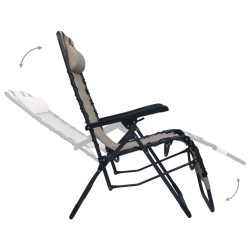 Chaise pliable de terrasse Taupe Textilène 