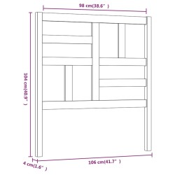 Tête de lit Marron miel 106x4x104 cm Bois massif de pin 