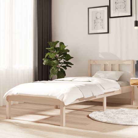 Cadre de lit sans matelas bois massif 75x190 cm 