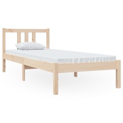 Cadre de lit sans matelas bois massif 75x190 cm 