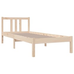 Cadre de lit sans matelas bois massif 75x190 cm 