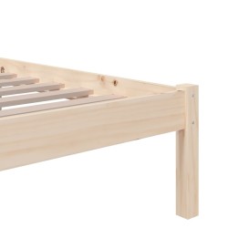 Cadre de lit sans matelas bois massif 75x190 cm 