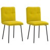 Chaises à manger lot de 2 Jaune Velours 