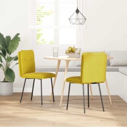 Chaises à manger lot de 2 Jaune Velours 