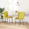 Chaises à manger lot de 2 Jaune Velours 