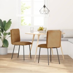 Chaises à manger lot de 2 Marron Velours 