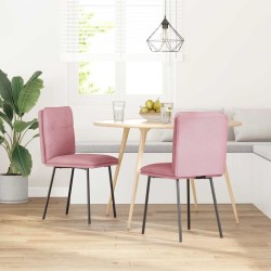 Chaises à manger lot de 2 Rose Velours 