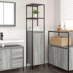 Meuble de salle de bain avec étagères sonoma gris 36x35x165 cm 