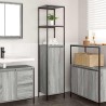 Meuble de salle de bain avec étagères sonoma gris 36x35x165 cm 