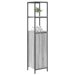Meuble de salle de bain avec étagères sonoma gris 36x35x165 cm 