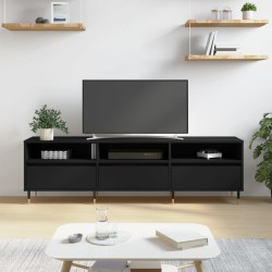 Meuble TV noir 150x30x44,5 cm bois d'ingénierie 