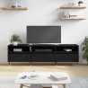 Meuble TV noir 150x30x44,5 cm bois d'ingénierie 