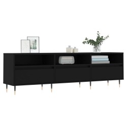 Meuble TV noir 150x30x44,5 cm bois d'ingénierie 