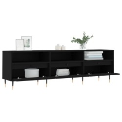Meuble TV noir 150x30x44,5 cm bois d'ingénierie 