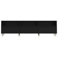 Meuble TV noir 150x30x44,5 cm bois d'ingénierie 