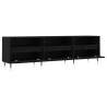 Meuble TV noir 150x30x44,5 cm bois d'ingénierie 
