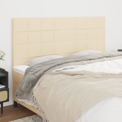 Têtes de lit 4 pcs Crème 80x5x78/88 cm Tissu 