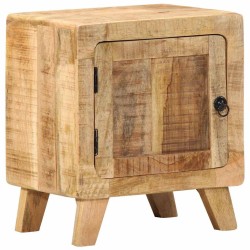 Table de chevet 40x32x46 cm bois de manguier massif brut 