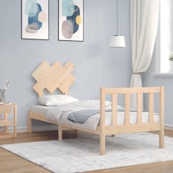 Cadre de lit sans matelas bois de pin massif 