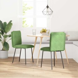 Chaises à manger lot de 2 Vert clair Velours 