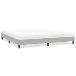 Cadre de lit sans matelas gris clair 200x210 cm velours 