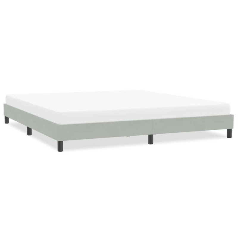 Cadre de lit sans matelas gris clair 200x210 cm velours Cadre de lit sans matelas gris clair 200x210 cm velours