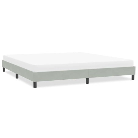 Cadre de lit sans matelas gris clair 200x210 cm velours 