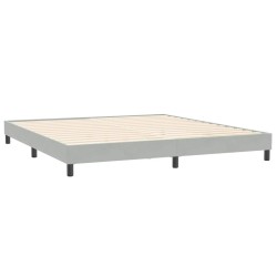 Cadre de lit sans matelas gris clair 200x210 cm velours 