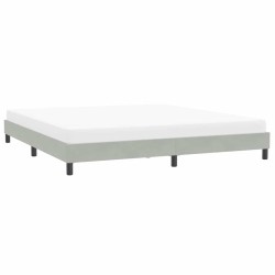 Cadre de lit sans matelas gris clair 200x210 cm velours 