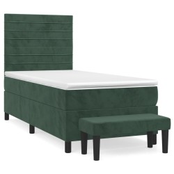Sommier à lattes de lit et matelas Vert foncé 80x200 cm Velours 