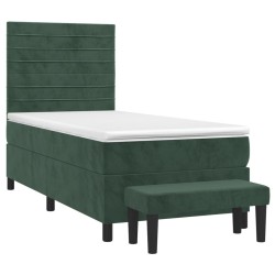 Sommier à lattes de lit et matelas Vert foncé 80x200 cm Velours 