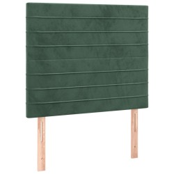 Sommier à lattes de lit et matelas Vert foncé 80x200 cm Velours 