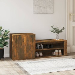 Armoire à chaussures Chêne fumé 130x35x54 cm Bois d'ingénierie 