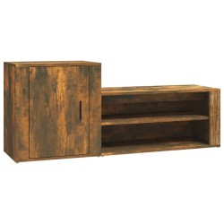 Armoire à chaussures Chêne fumé 130x35x54 cm Bois d'ingénierie 