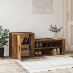 Armoire à chaussures Chêne fumé 130x35x54 cm Bois d'ingénierie 