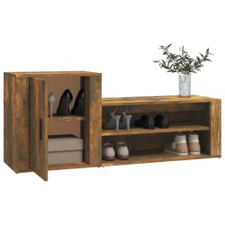 Armoire à chaussures Chêne fumé 130x35x54 cm Bois d'ingénierie 