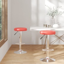 Tabourets de bar lot de 2 rouge similicuir 