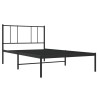 Cadre de lit métal sans matelas avec tête de lit noir 90x200 cm 