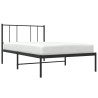 Cadre de lit métal sans matelas avec tête de lit noir 90x200 cm 