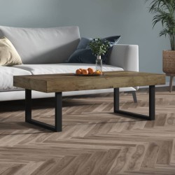 Table basse Marron foncé et noir 120x60x40 cm MDF et fer 