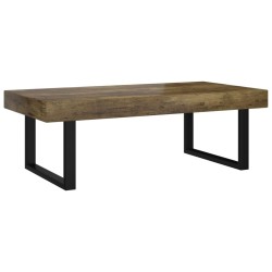 Table basse Marron foncé et noir 120x60x40 cm MDF et fer 