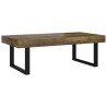 Table basse Marron foncé et noir 120x60x40 cm MDF et fer 