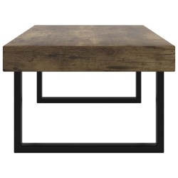 Table basse Marron foncé et noir 120x60x40 cm MDF et fer 