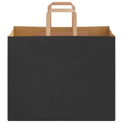 Sacs en papier 50 pcs avec poignées noir 32x22x24 cm 