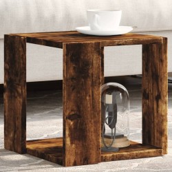 Table basse chêne fumé 32x32x30 cm bois d'ingénierie 