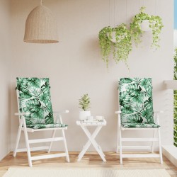 Coussins de chaise à dossier haut lot de 2 modèle de feuille 