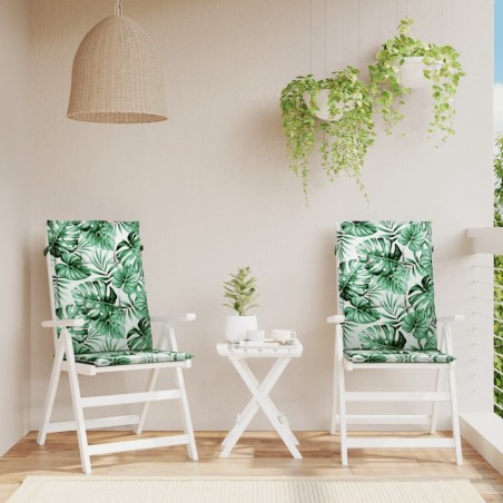 Coussins de chaise à dossier haut lot de 2 modèle de feuille 