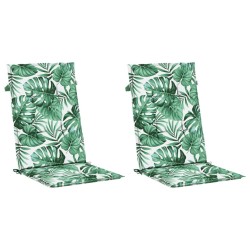 Coussins de chaise à dossier haut lot de 2 modèle de feuille 