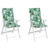 Coussins de chaise à dossier haut lot de 2 modèle de feuille 